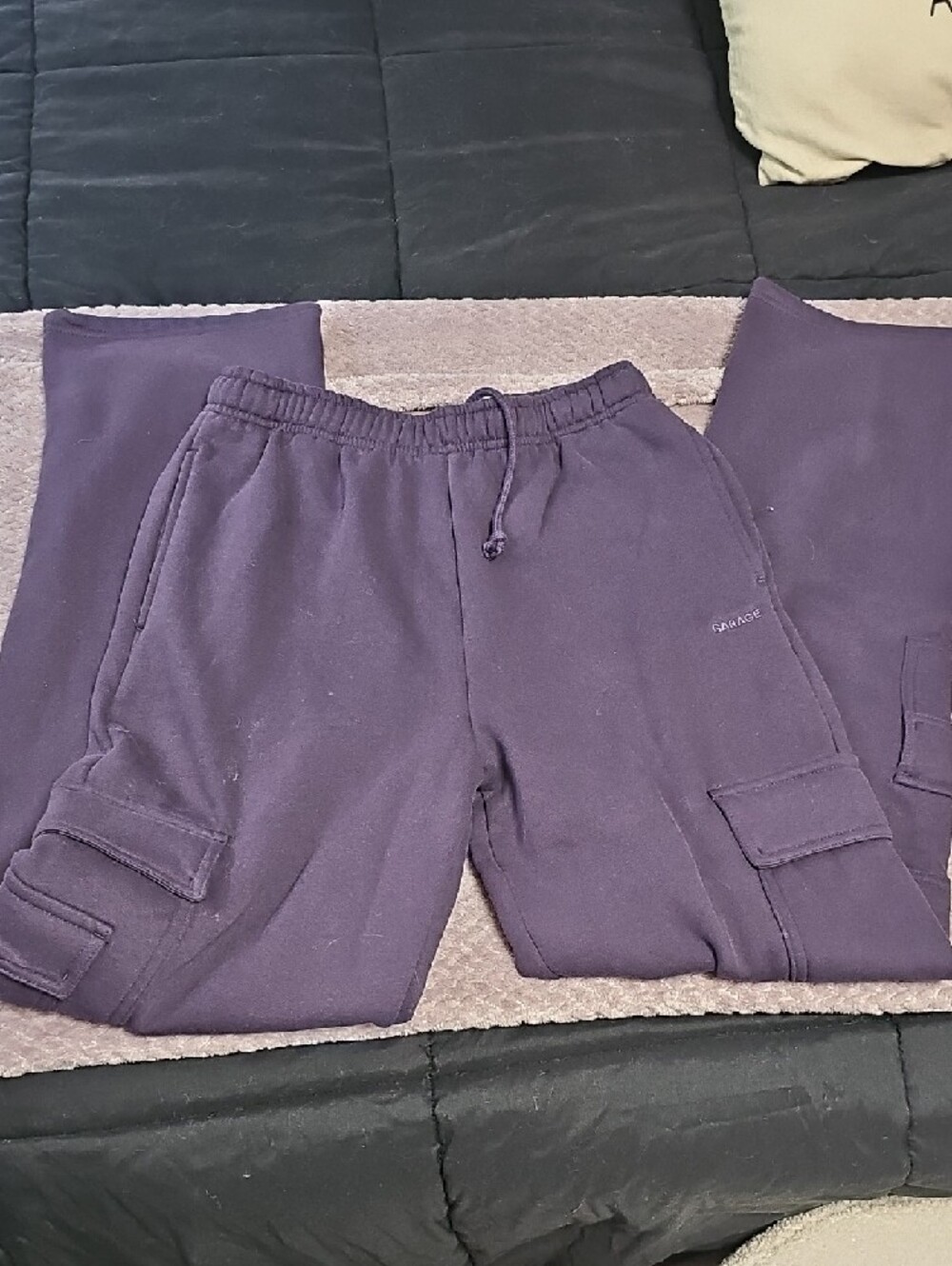 Purple 'RUE THE DAY' Crop Tee and Matching Cargo Pant Set - Picture 3 of 8